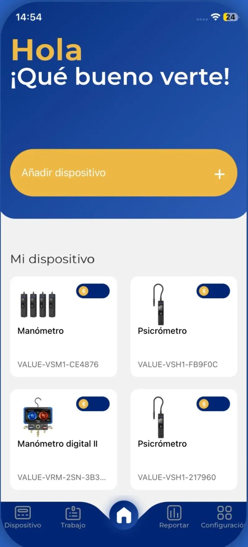 Hi VALUE: menú principal